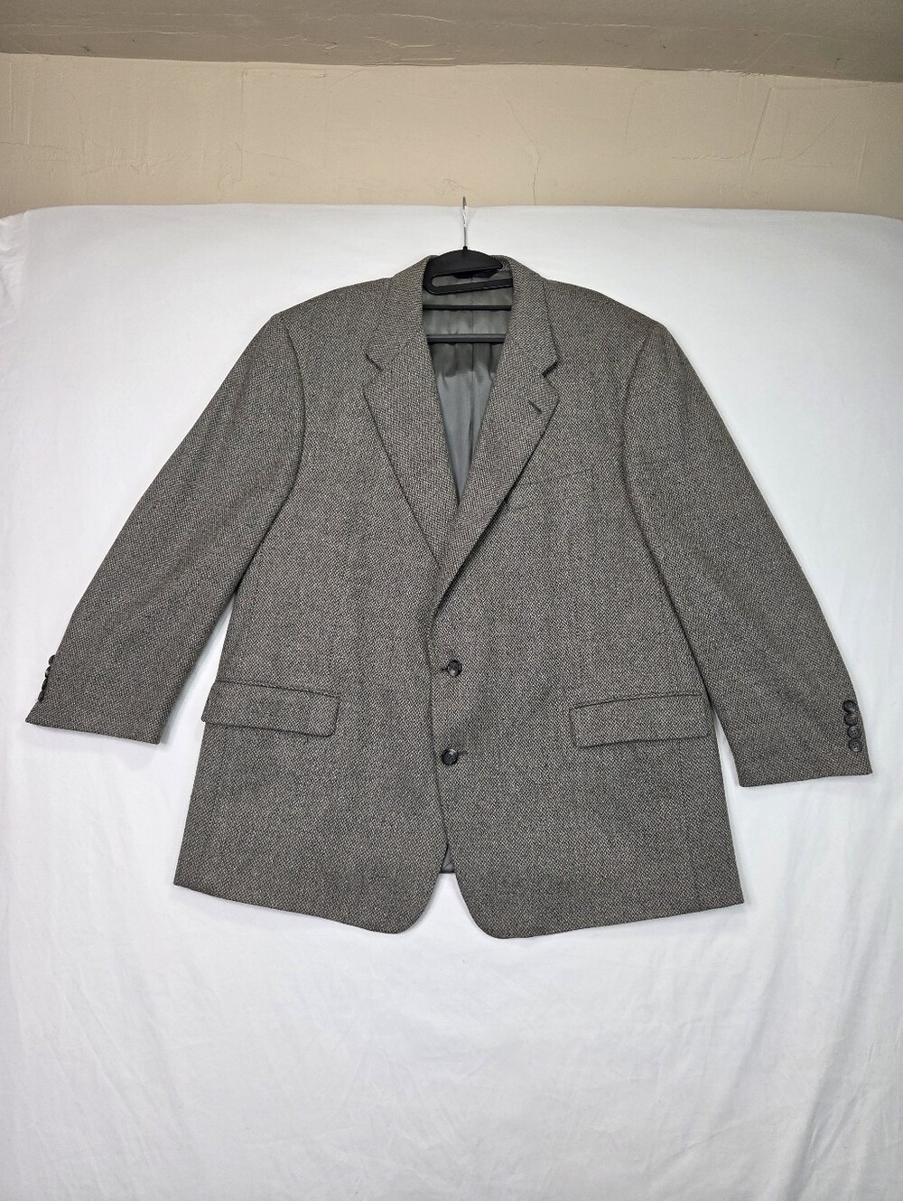 Burberry London x‎ Boyds 100% Wool Sport Coat Blazer Gray Textured Men's 46R USA